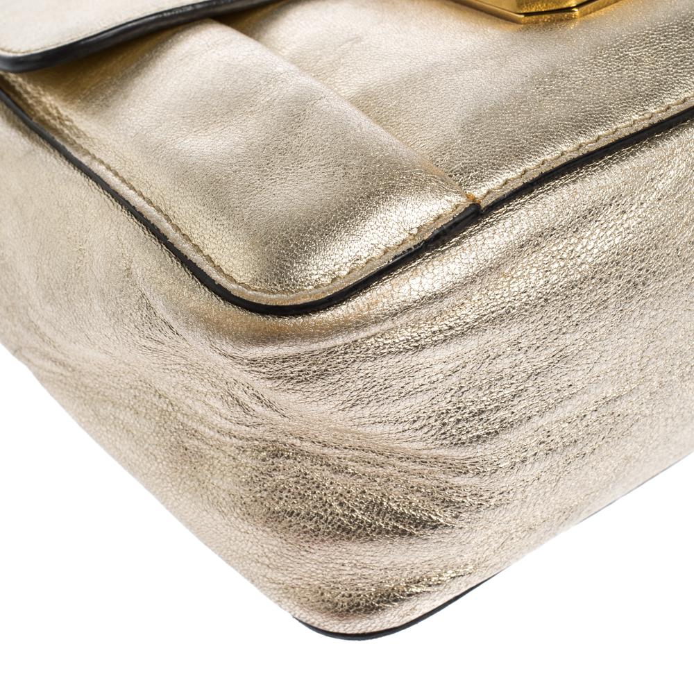 Chloe Metallic Gold Leather Small Elsie Shoulder Bag 2