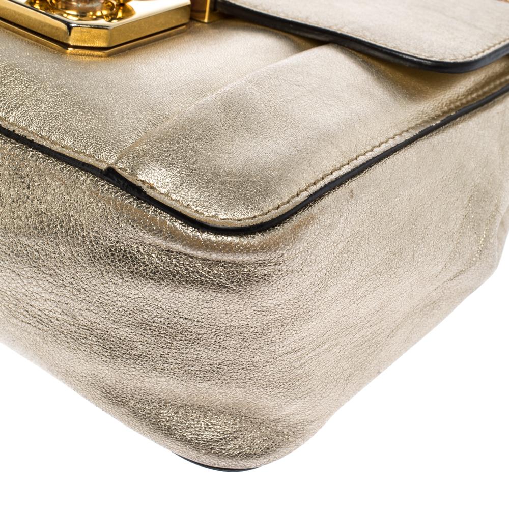 Chloe Metallic Gold Leather Small Elsie Shoulder Bag 3