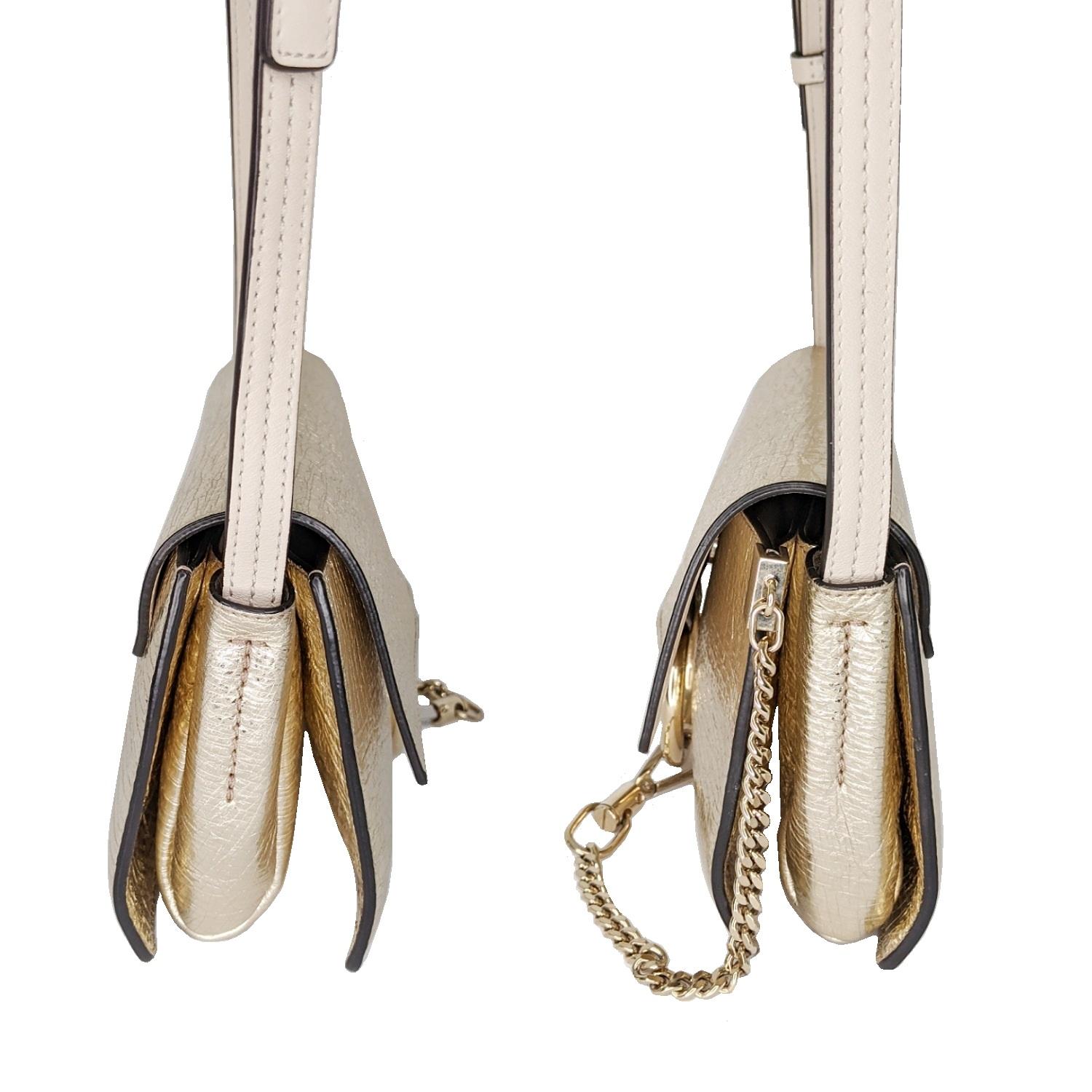 Chloé Metallic Gold Small Faye Cross-body Umhängetasche 1