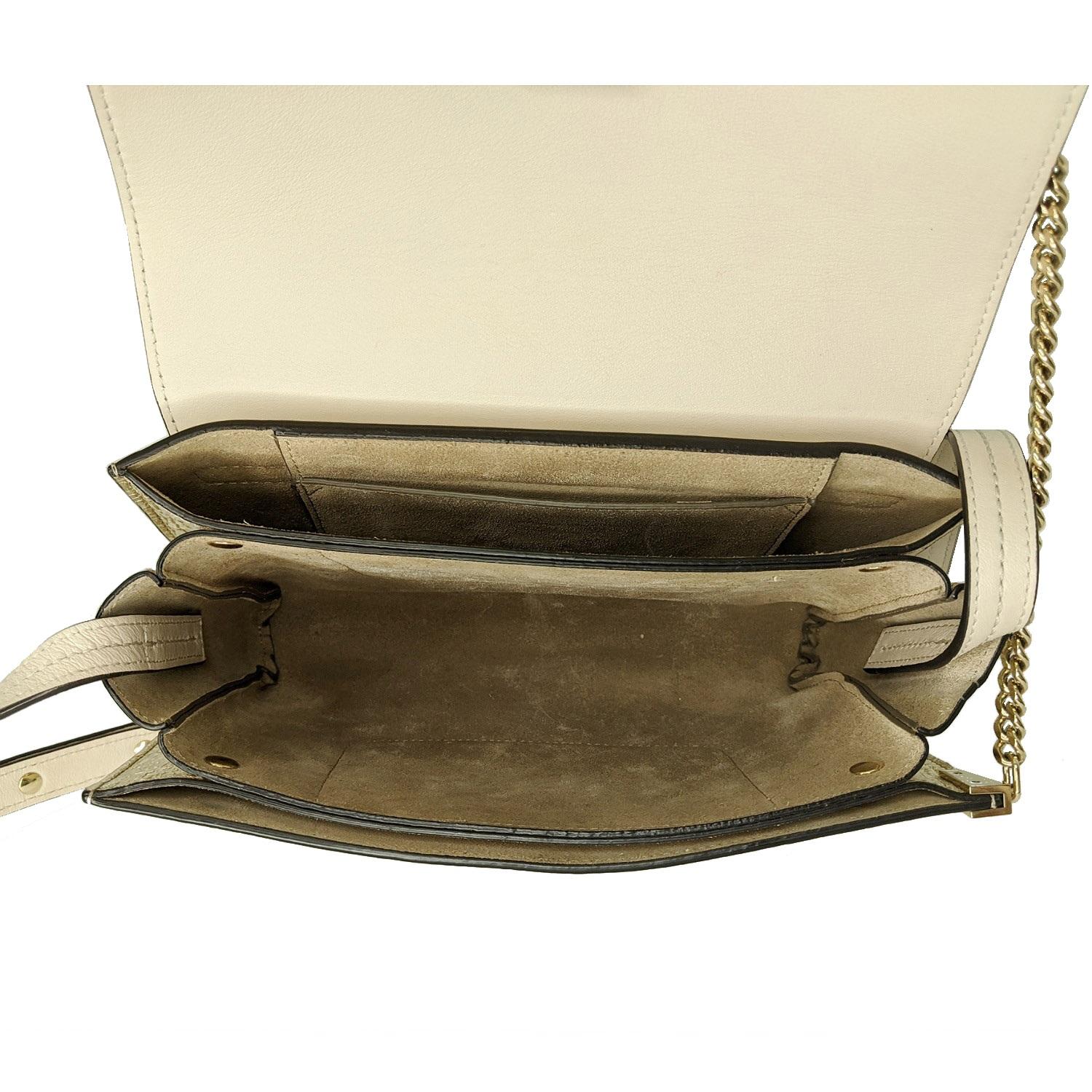 Chloé Metallic Gold Small Faye Cross-body Shoulder Bag In Excellent Condition In Scottsdale, AZ