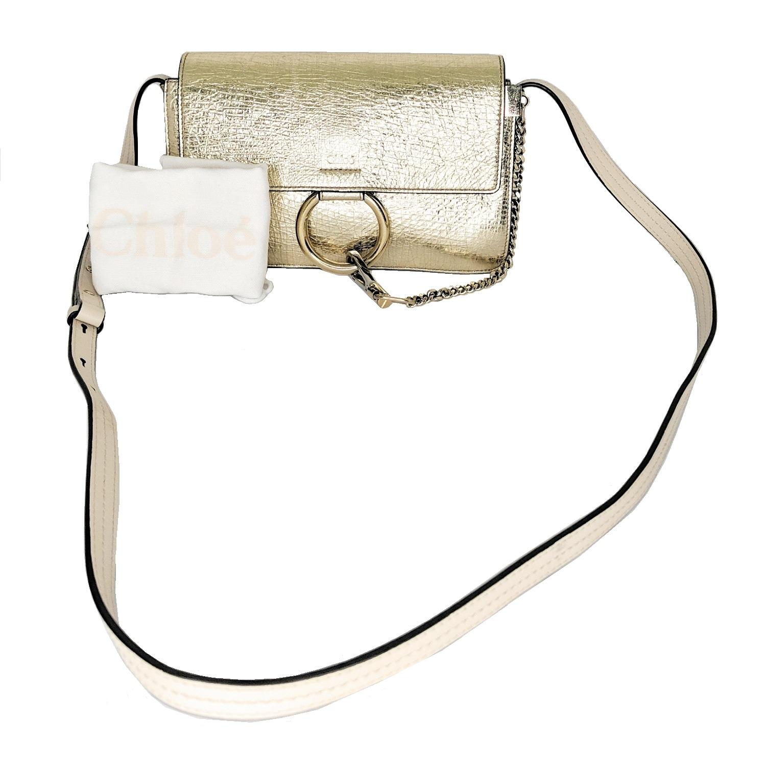 Chloé Metallic Gold Small Faye Cross-body Shoulder Bag 1