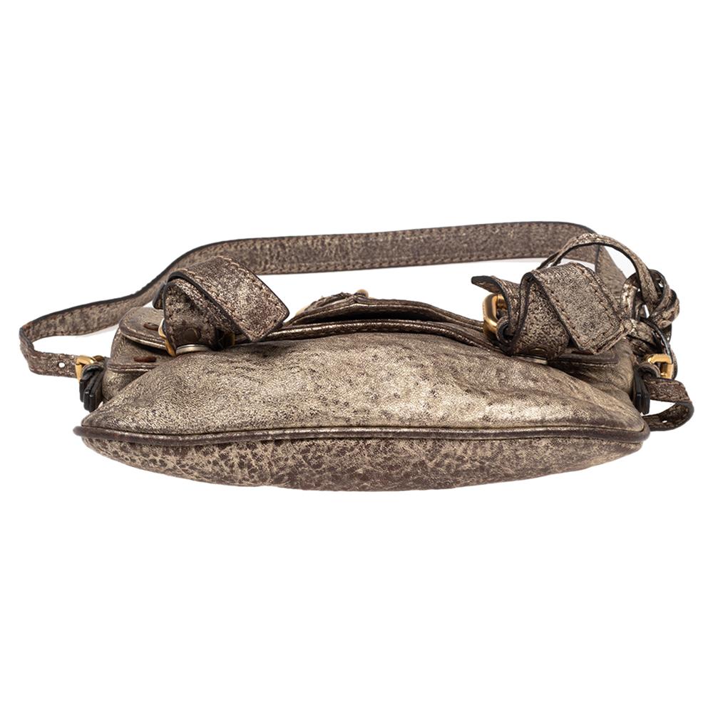 Chloe Metallic Leather Paddington Flap Mini-Messenger Bag In Good Condition In Dubai, Al Qouz 2