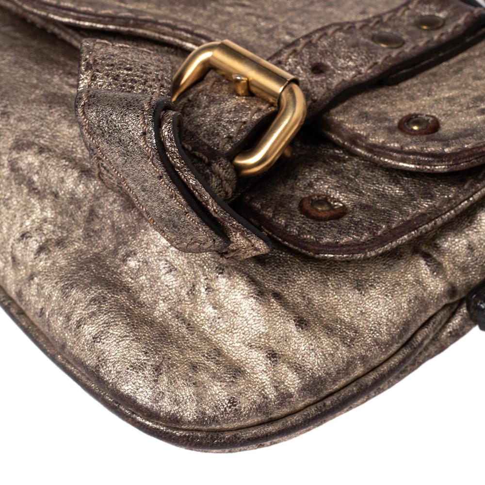 Chloe Metallic Leather Paddington Flap Mini-Messenger Bag 2