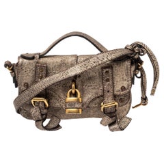 Chloe Metallic Leather Paddington Flap Mini-Messenger Bag