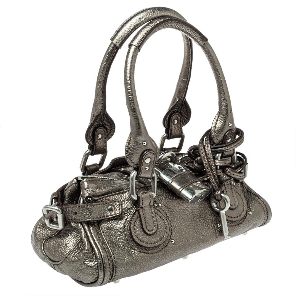 Chloé Metallic Pebbled Leather Mini Paddington Bag at 1stDibs | chloe ...