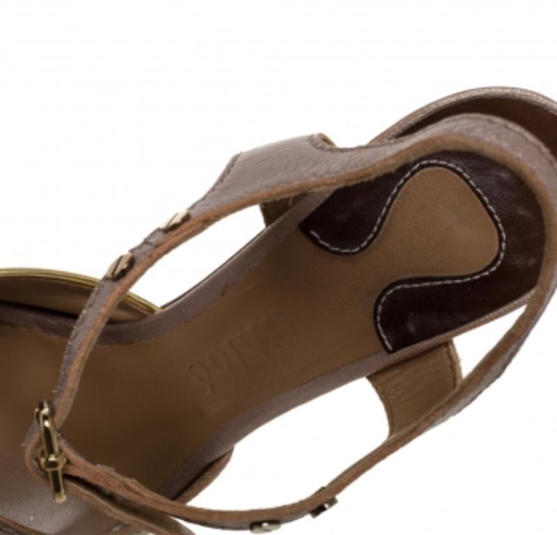 Women's Chloe Metallic Peep Toe Ankle Strap Wooden Wedge Platform Sandals Size 37 For Sale