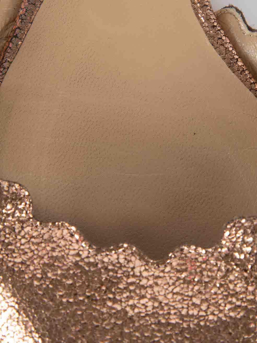 Chloé Metallic Rosa Lauren Knöchelriemen Flats Größe IT 36 im Angebot 3