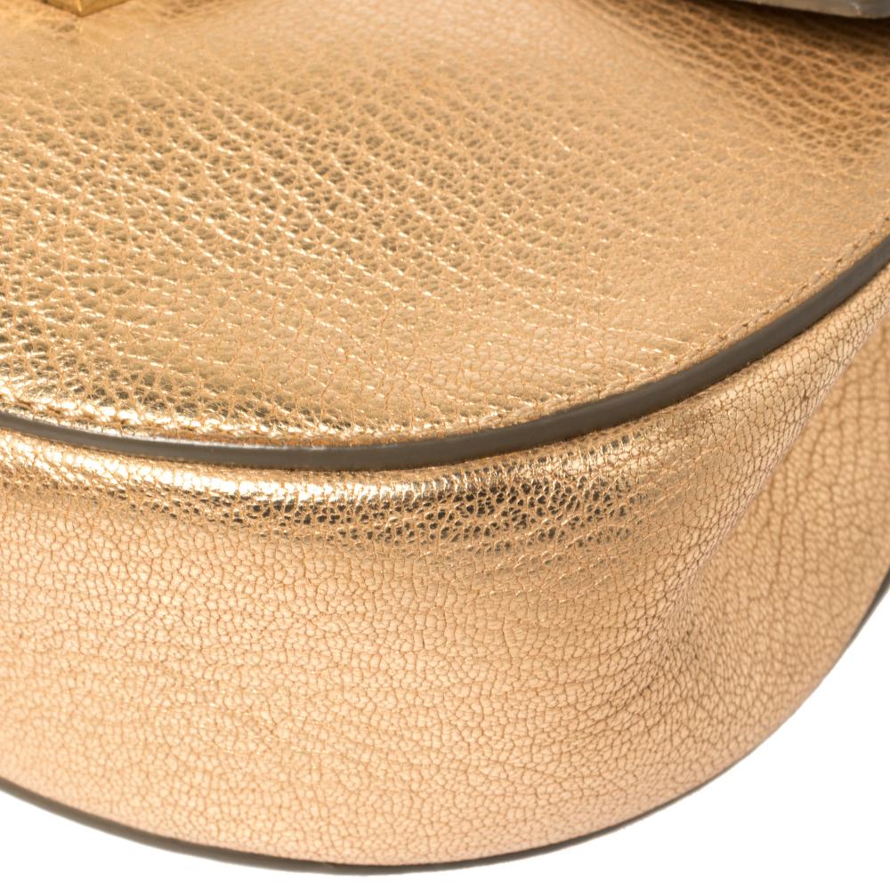 Chloe Metallic Rose Gold Leather Small Drew Shoulder Bag 3