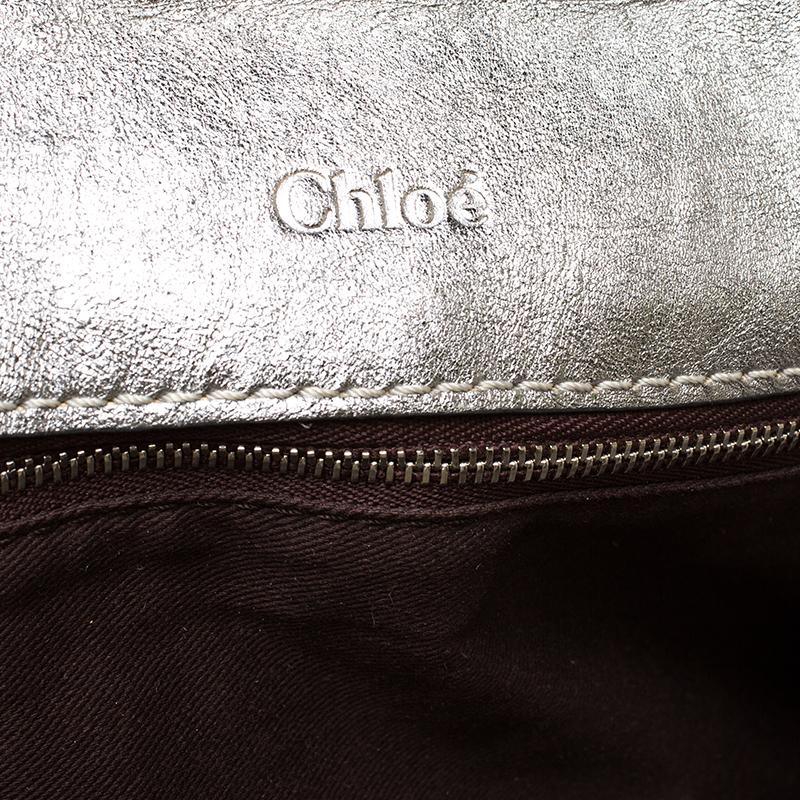 Chloe Metallic Silver Leather Large Paddington Satchel 2