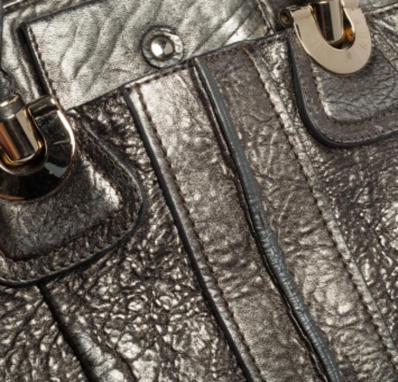 Women's Chloe Metallic Textured Leather Heloise Satchel For Sale