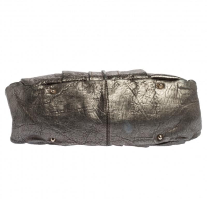 Chloe Metallic Textured Leather Heloise Satchel For Sale 1