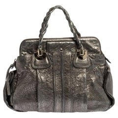 Chloe Metallic Textured Leather Heloise Satchel