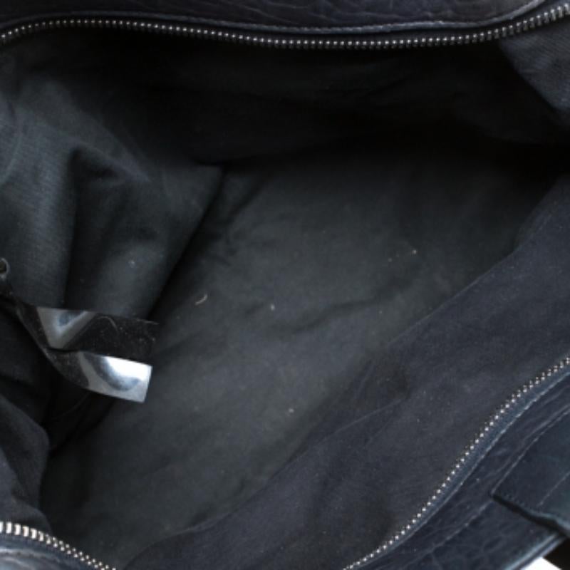 De las mujeres Chloe Midnight Blue Leather Front Pocket Tote en venta