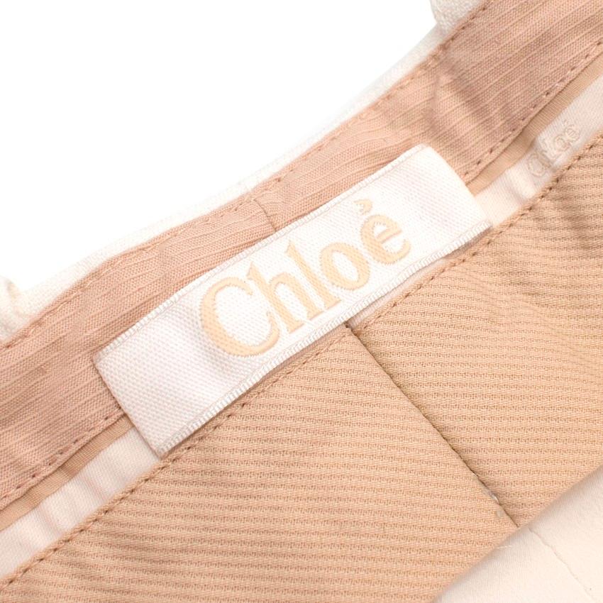  Chloe Milk Crepe Pleated Shorts For Sale 1