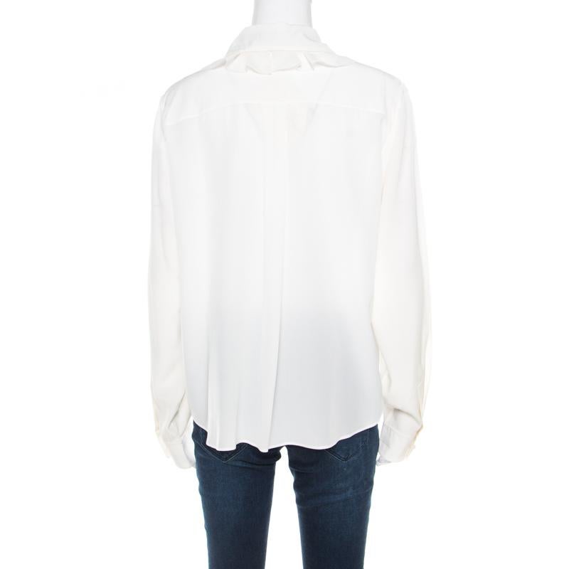 This magnificent Chloe blouse is sure to grab you all the attention. White in color, this would be your go-to pick for a number of events. Tailored from blended fabric, this is a perfect blend of fashion and comfort.

Includes: The Luxury Closet