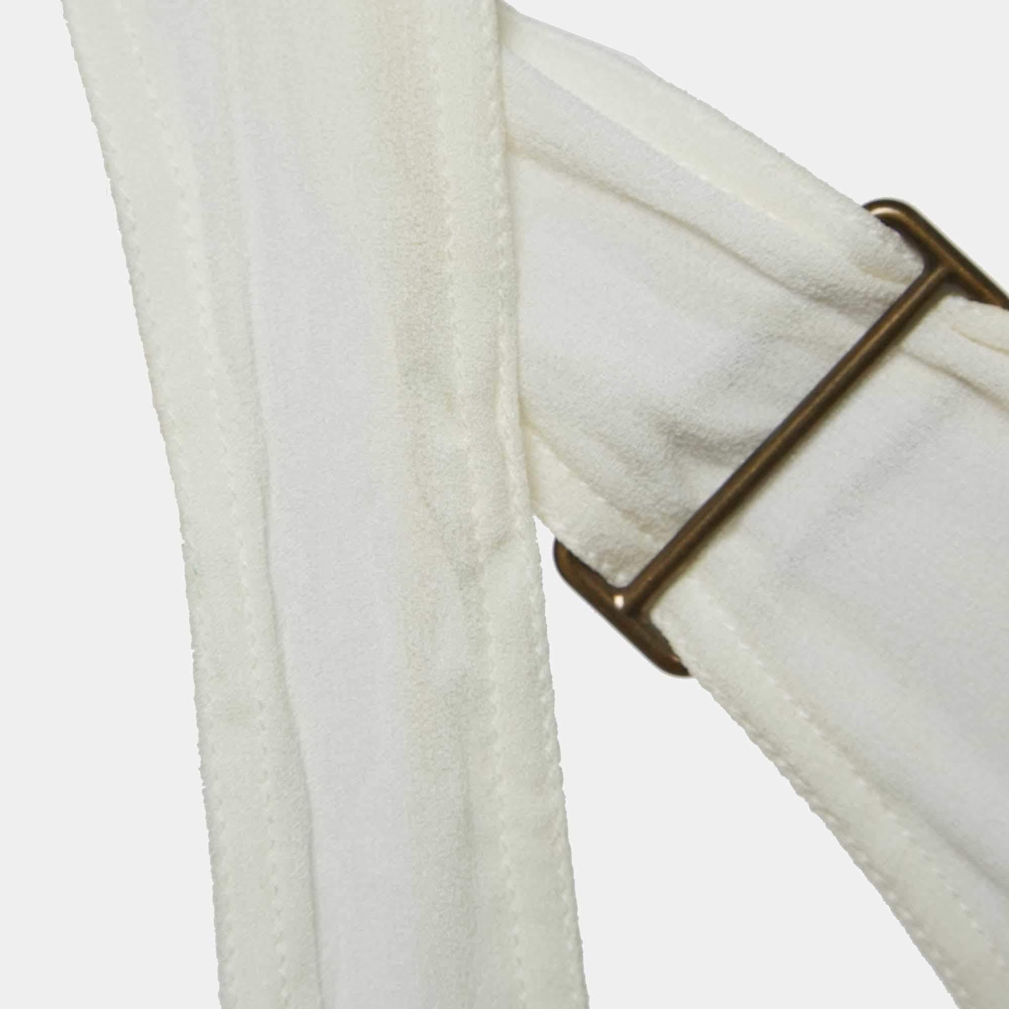 Women's Chloe Milk White Georgette Buckle Front Pleated Mini Dress S