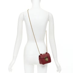CHLOE Mini Elsie burgundy leather gold turnlock mini crossbody bag