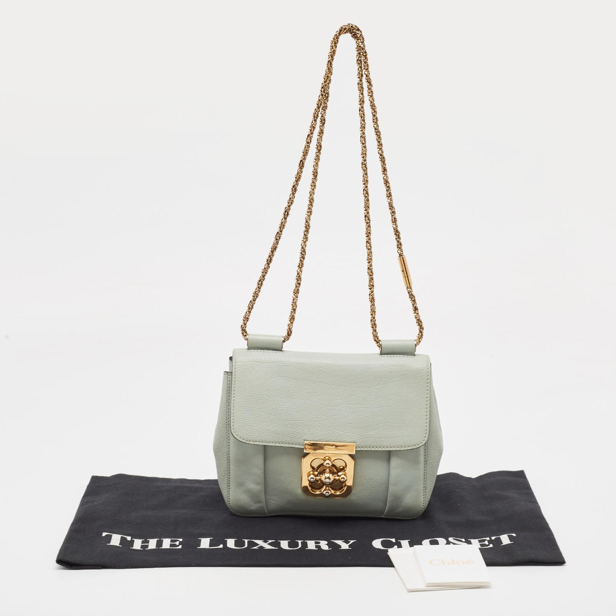 Chloé Mint Green Leather Small Elsie Shoulder Bag 4