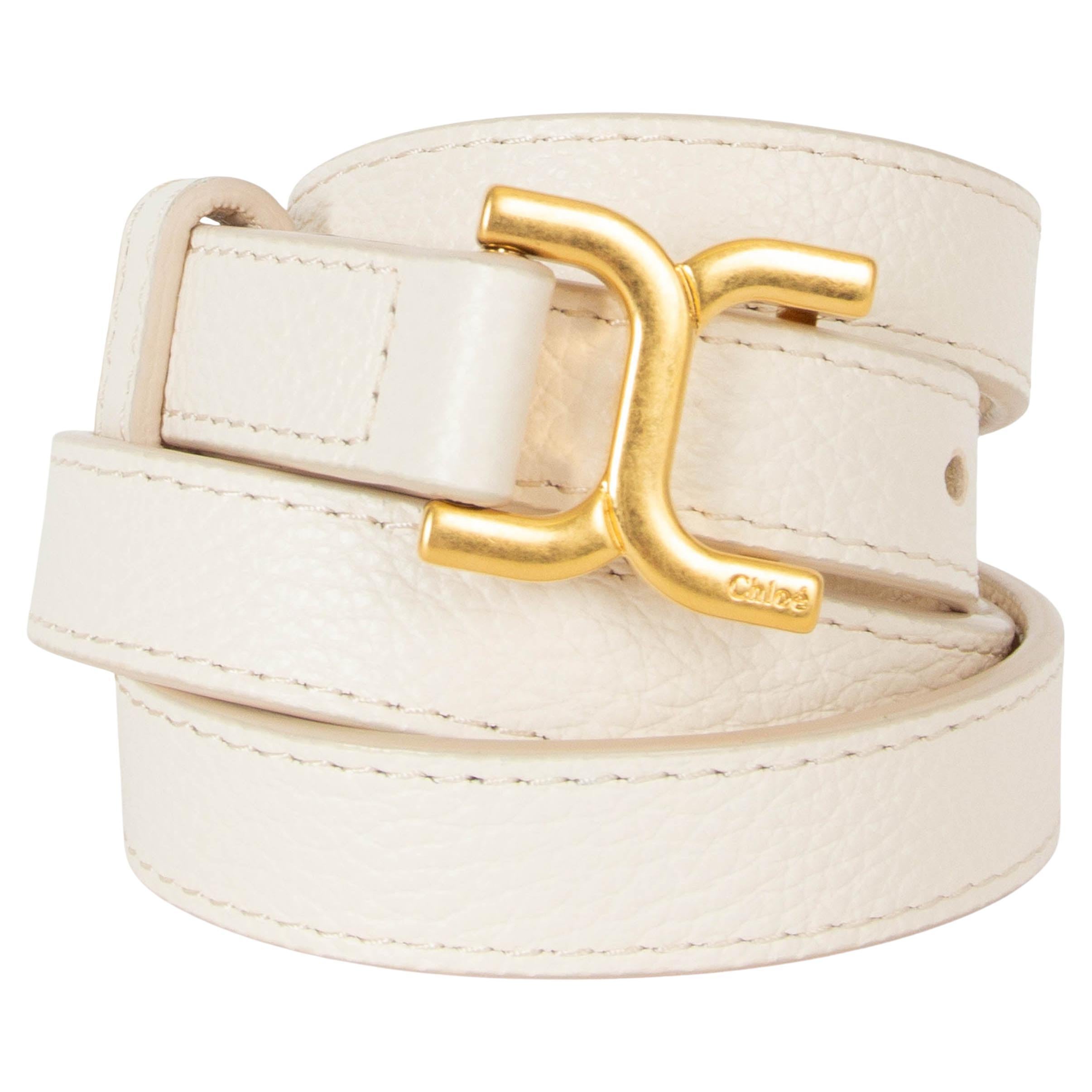 CHLOE Misty cream leather 2024 SMALL MARCI Belt L