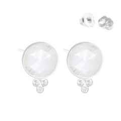 Chloe Moonstone Silver Stud Earrings