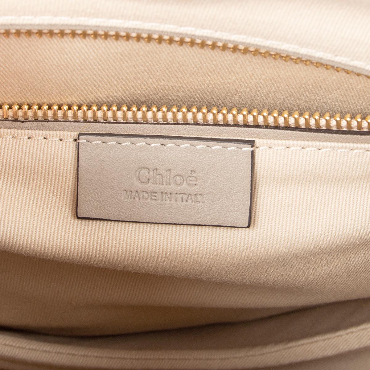 Brown CHLOE Motty grey suede PIXIE MEDIUM DOUBLE HANDLE Bag For Sale