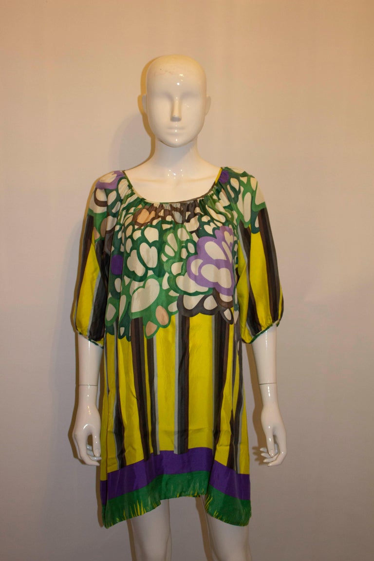 Chloe Multi Colour Silk Tunic /Dress In Good Condition For Sale In London, GB
