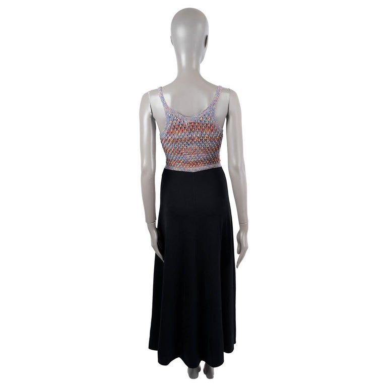 chloe crochet maxi dress Chloe Crochet Dress in Multicolor Black