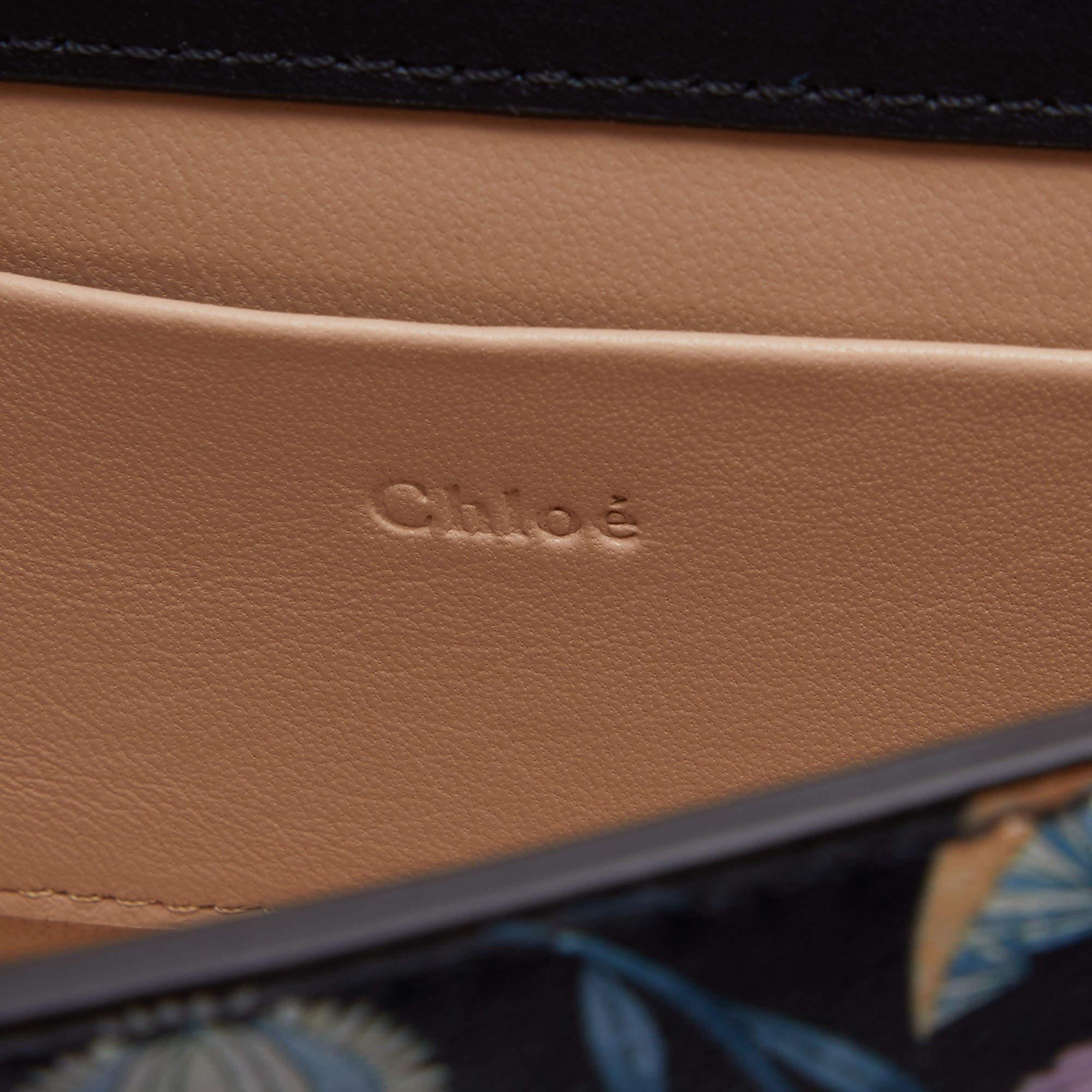 Chloe Multicolor Floral Print Leather Small Nile Bracelet Minaudiere Bag 6