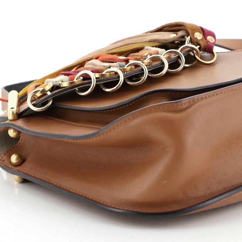 Chloe Multicolor Fringe Hudson Bag Leather Small In Good Condition In NY, NY