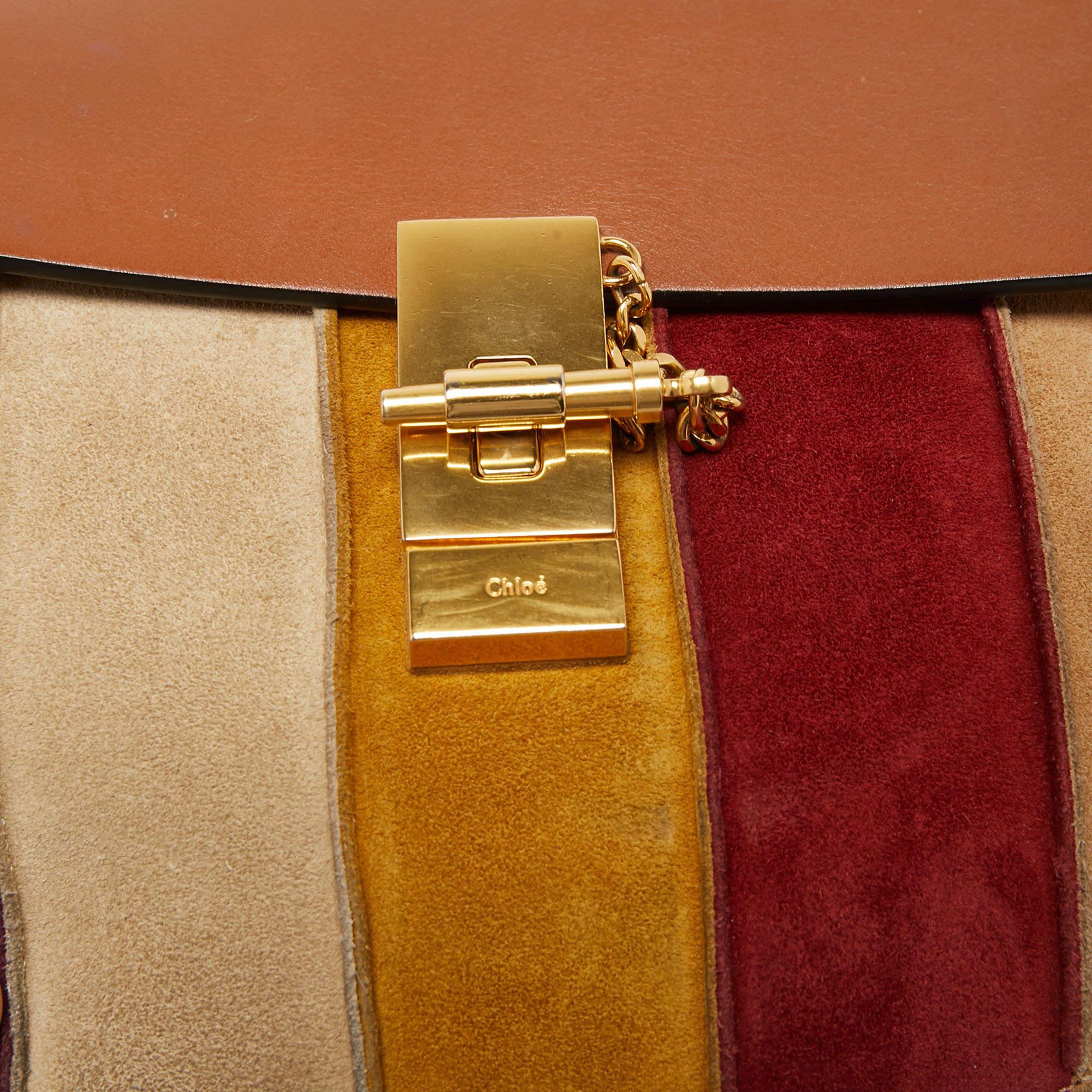 Chloe Multicolor Leather and Suede Medium Drew Shoulder Bag 4