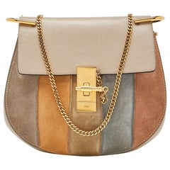 Used Chloe Multicolor Leather and Suede Medium Drew Shoulder Bag