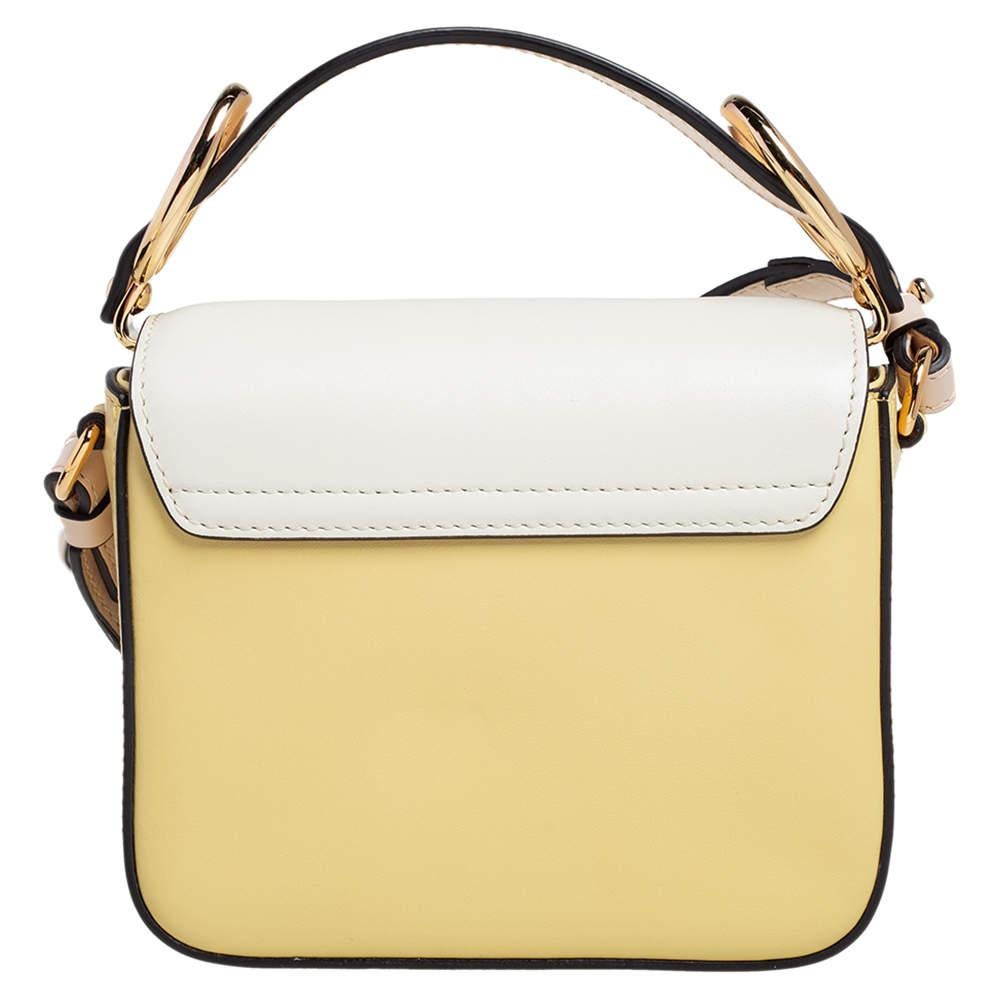 Chloe Multicolor Mini C Double Carry Top Handle Bag aus Leder Mini C Damen im Angebot