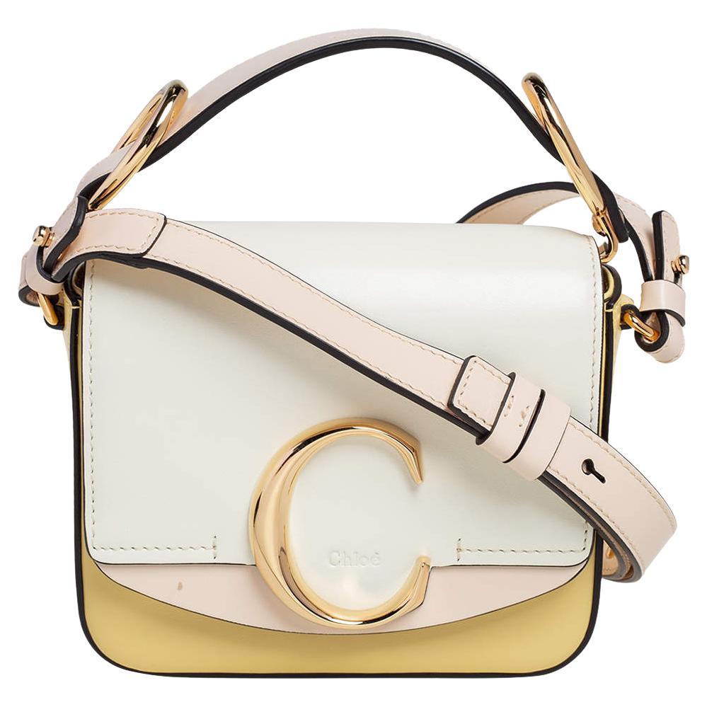 Chloe Multicolor Leather Mini C Double Carry Top Handle Bag en vente