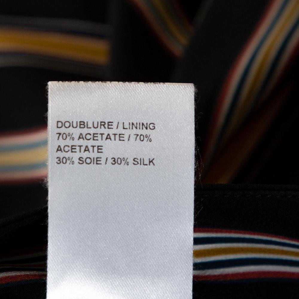 Chloe Mehrfarbig gestreifte Seidenhose mit Rohrstreifen, Gr M Damen