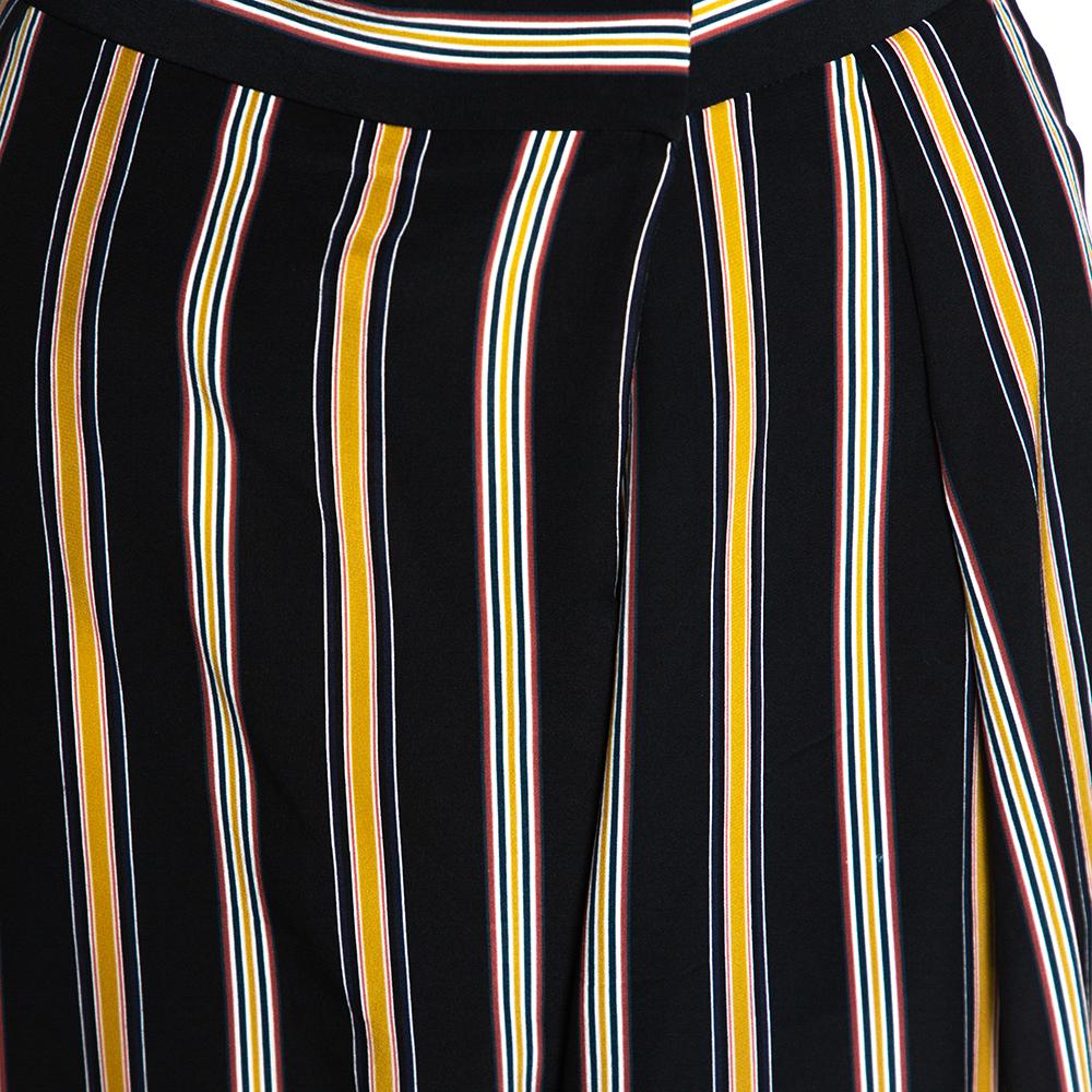 Chloe Mehrfarbig gestreifte Seidenhose mit Rohrstreifen, Gr M 2