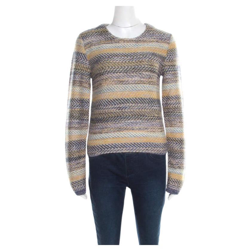 Chloe Multicolor Striped Chunky Knit Sweater S For Sale