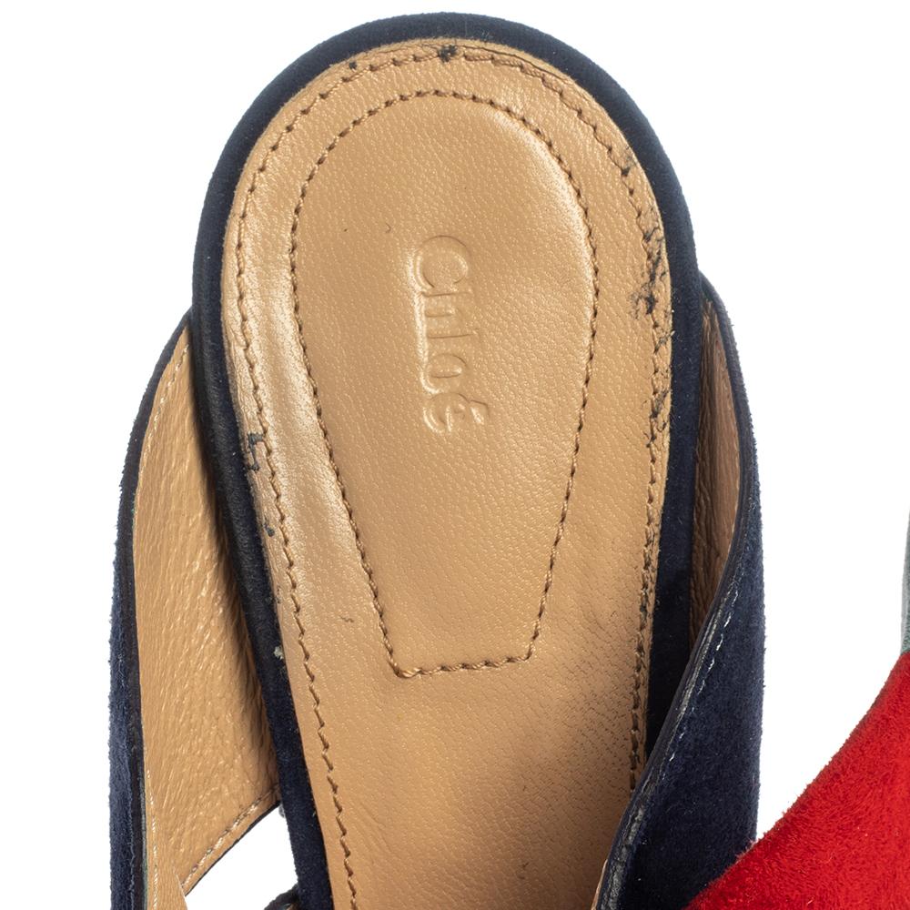 De las mujeres Chloe Sandalias de ante multicolor con lazo de clavos Talla 38.5