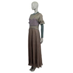 CHLOE abito in viscosa multicolore 2022 PUFF SLEEVE LUREX MAXI KNIT L