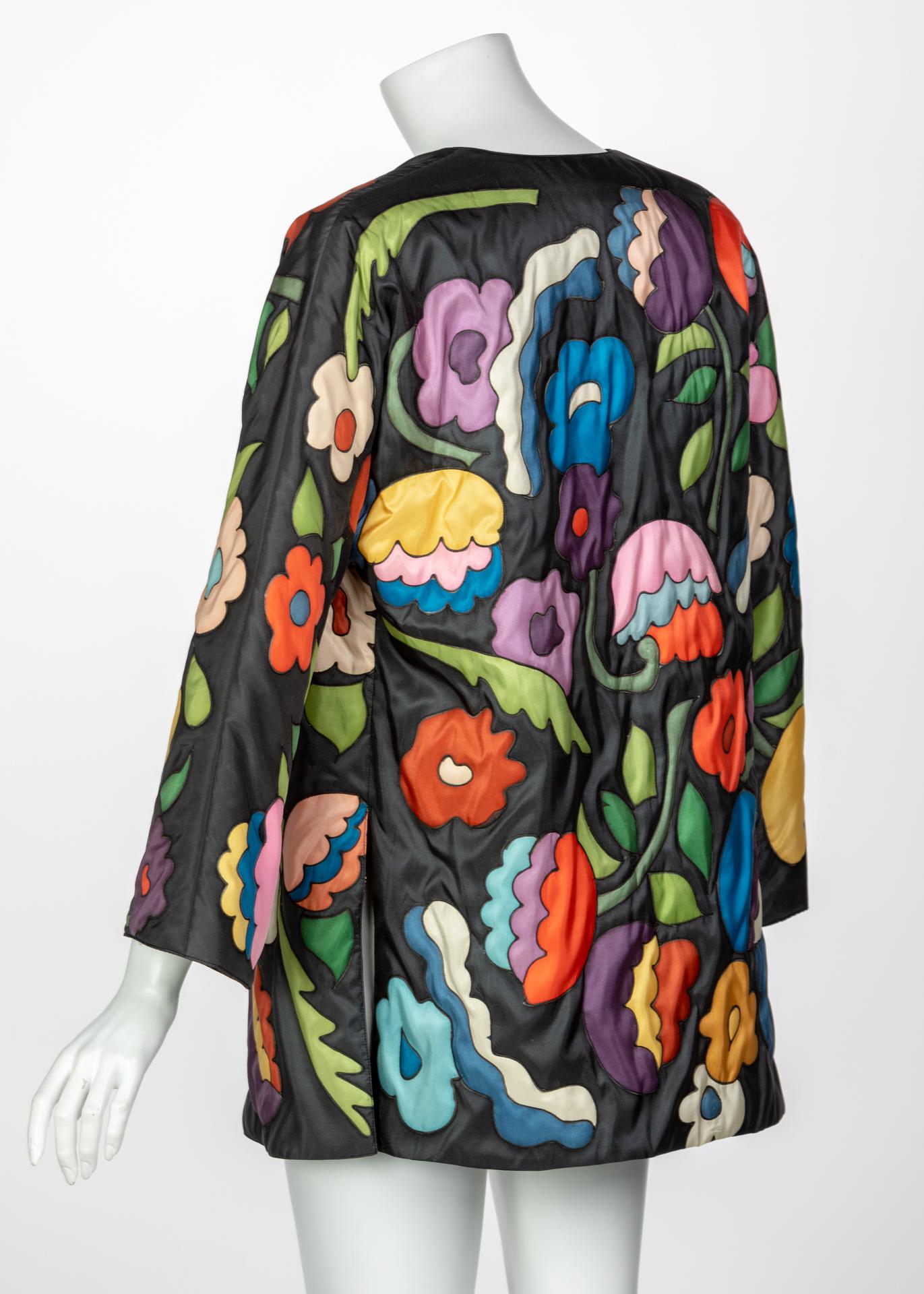 Chloè Multicolored Floral Jacket, 1980s In Excellent Condition In Boca Raton, FL