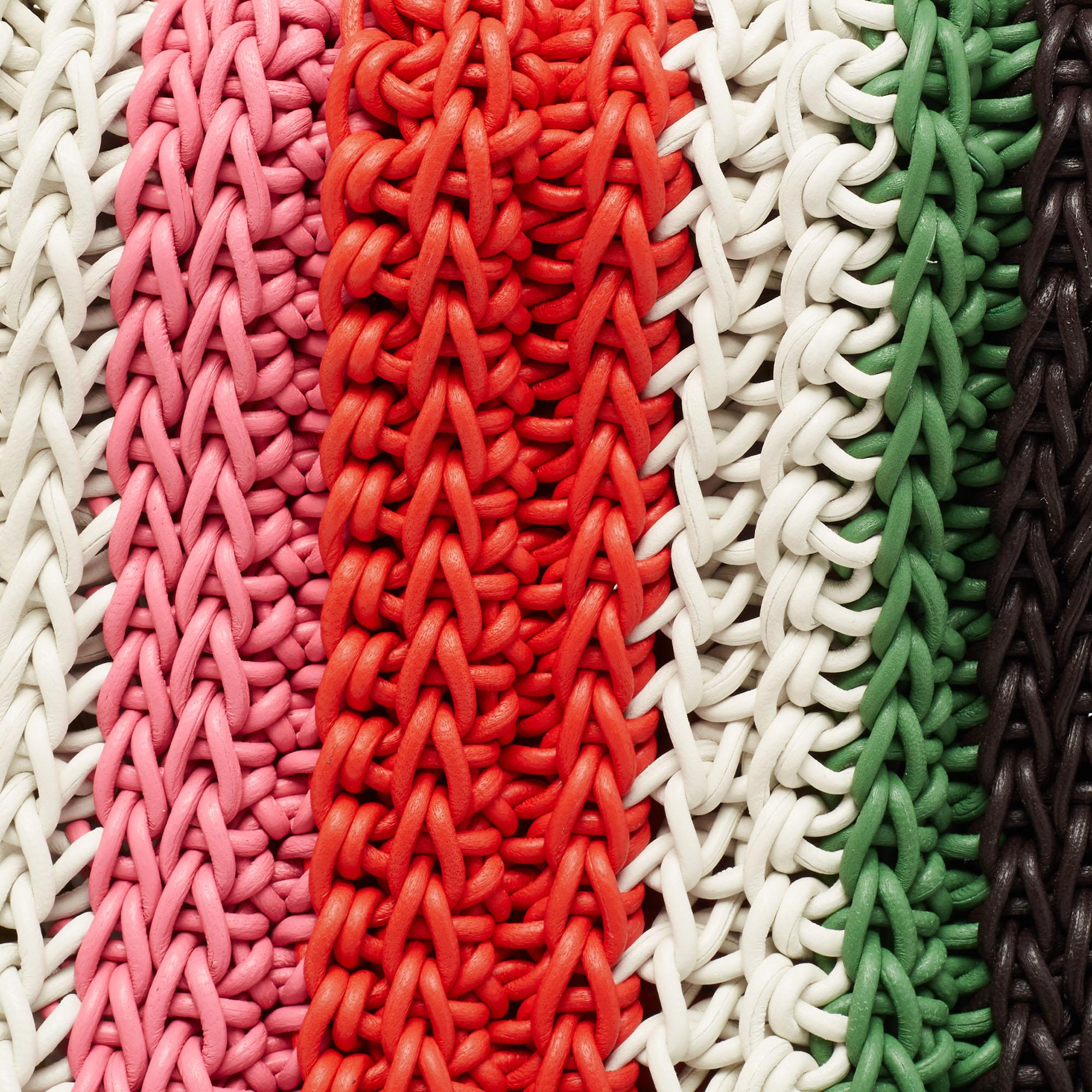Chloe Multicolour Leather Fringed Striped Macramé Shoulder Bag 3
