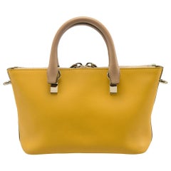 Chloe Mustard/Beige Leather Small Baylee Tote
