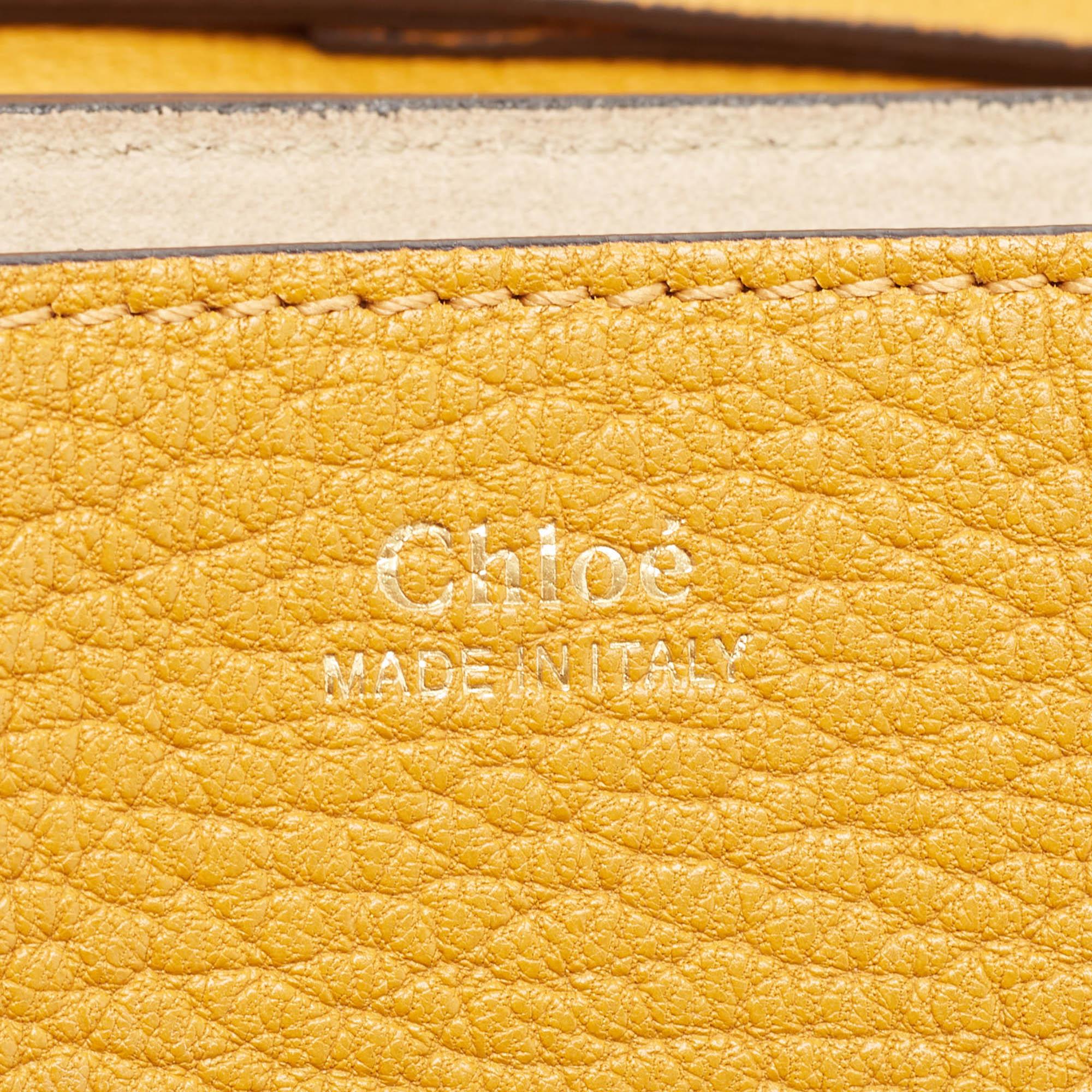 Chloe Mustard Leather Small Drew Shoulder Bag For Sale 3