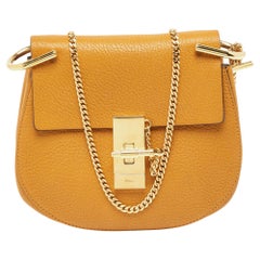 Used Chloe Mustard Leather Small Drew Shoulder Bag