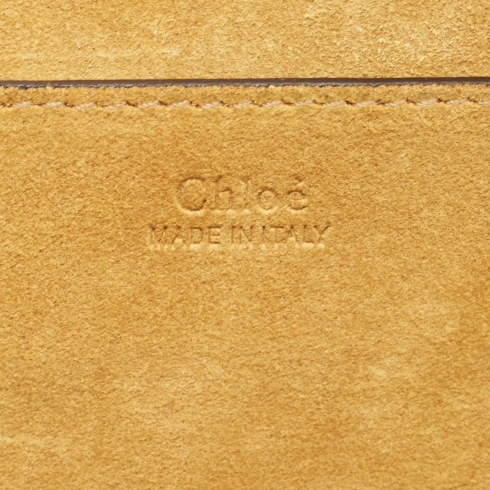 Chloe Sac à bandoulière Drew moyen en cuir perforé ananas moutarde 5
