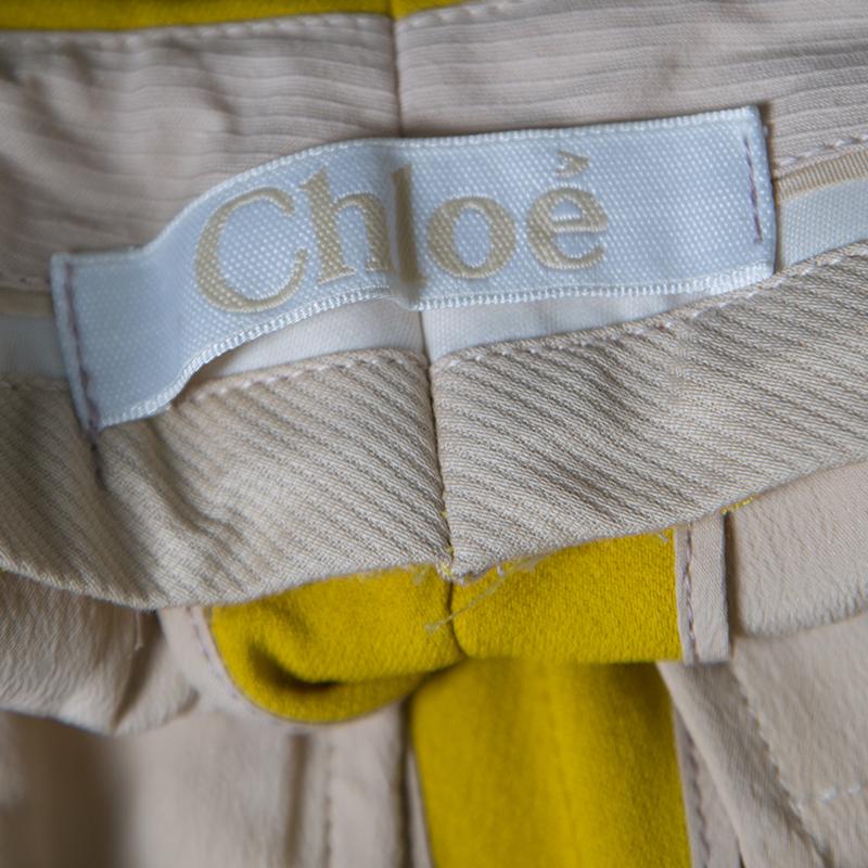 Chloe Mustard Yellow High Waist Cropped Trousers S im Zustand „Gut“ in Dubai, Al Qouz 2