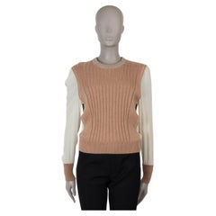 CHLOE Maglione in lana 2021 RIB-KNIT e SETA marrone nudo e crema XS