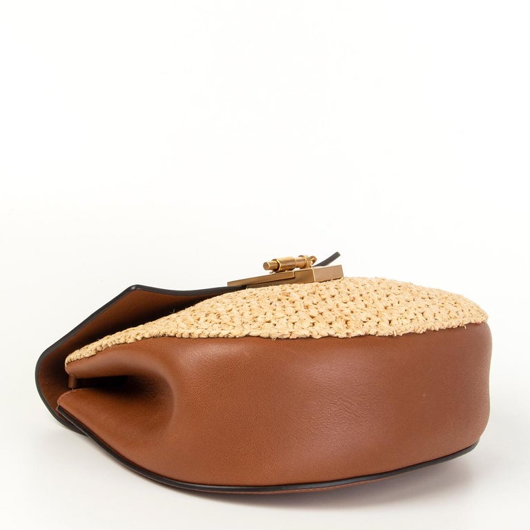 CHLOE Natural RAFFIA and leather DREW SMALL Shoulder Bag at 1stDibs