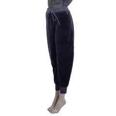 CHLOE navy blue cotton VELVET Sweatpants Pants 40 M