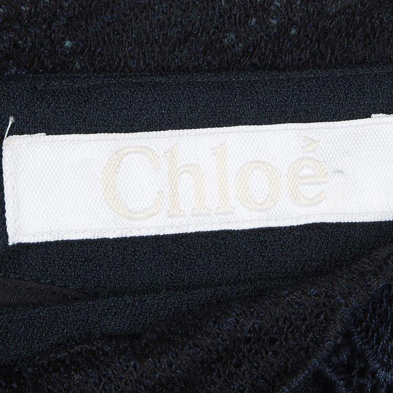 Women's Chloe Navy Blue Cutout Lace Overlay Sleeveless Dress M