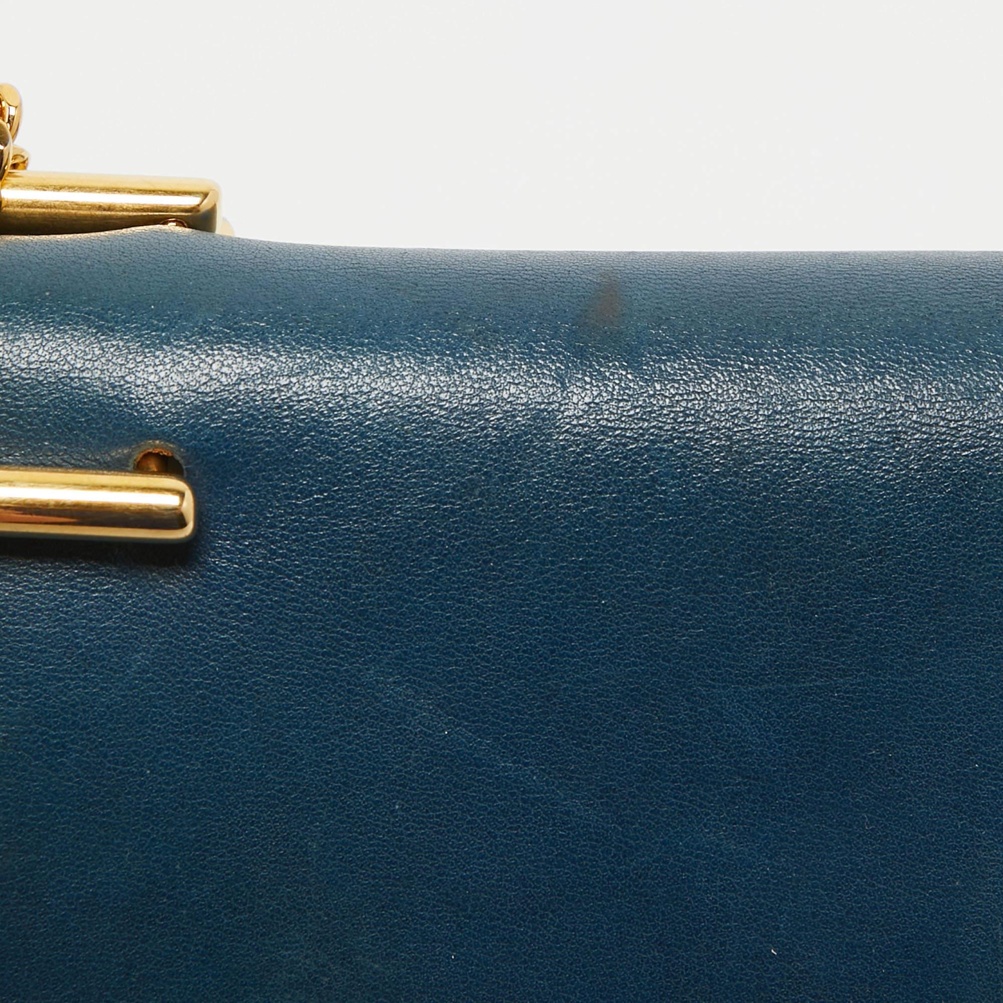 Chloe Navy Blue/Grey Leather Medium Drew Shoulder Bag en vente 14